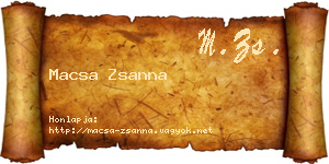 Macsa Zsanna névjegykártya